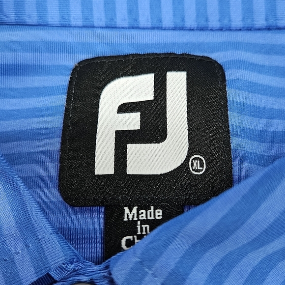 FootJoy Blue on Blue Stripe Performance Golf Polo Shirt Quick Dry XL Foot Joy - Picture 4 of 5